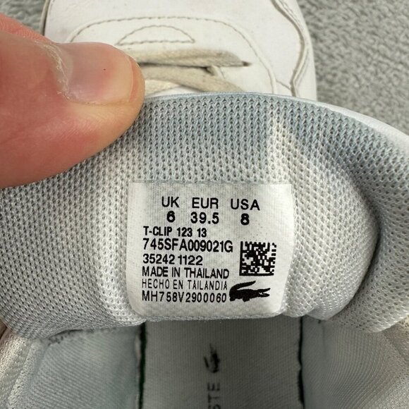 Lacoste White Leather Sneakers women’s Size 8 US/6 UK/39.5 EU - Picture 2 of 12